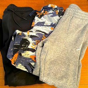Boys, medium, Jordan & Nike brand joggers, set of three